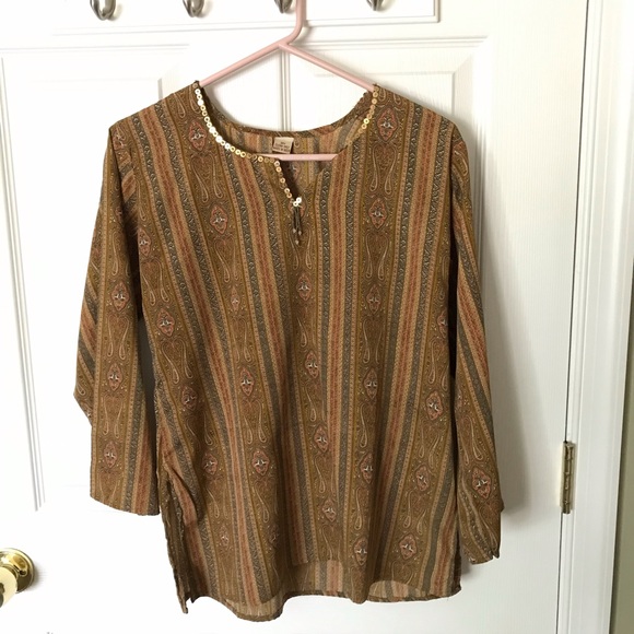 Brown Indian Style Top - Picture 1 of 1